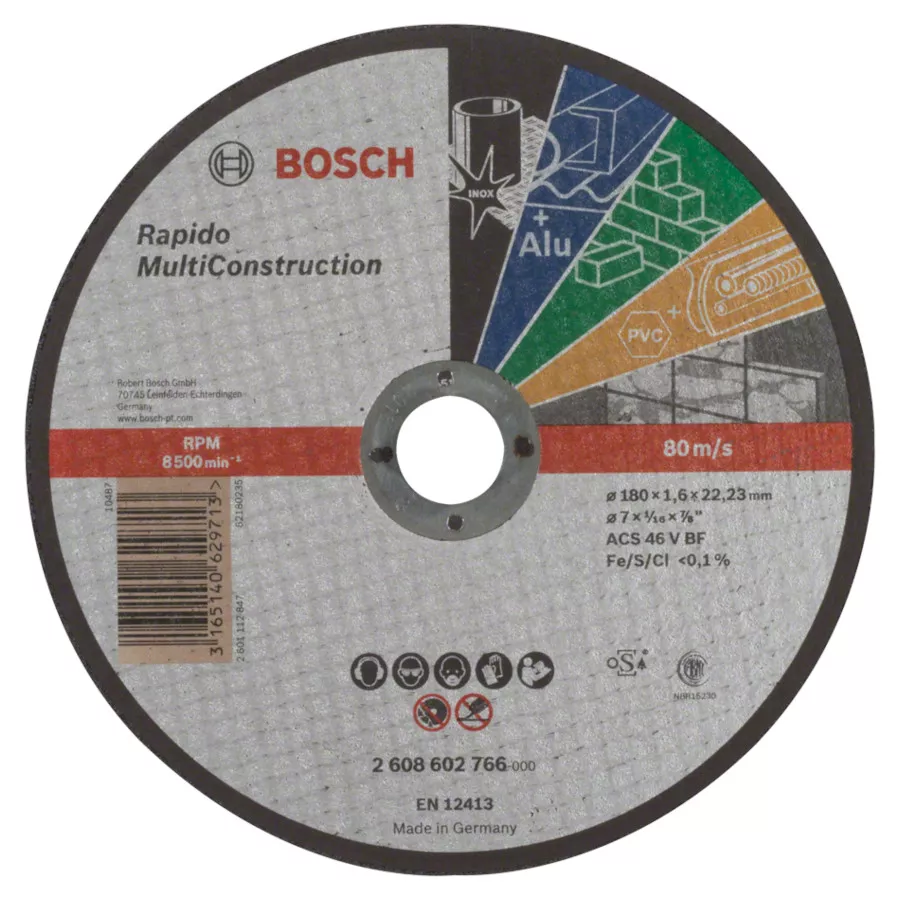 Disque à tronçonner Rapido Multi Construction Ø180mm par 25